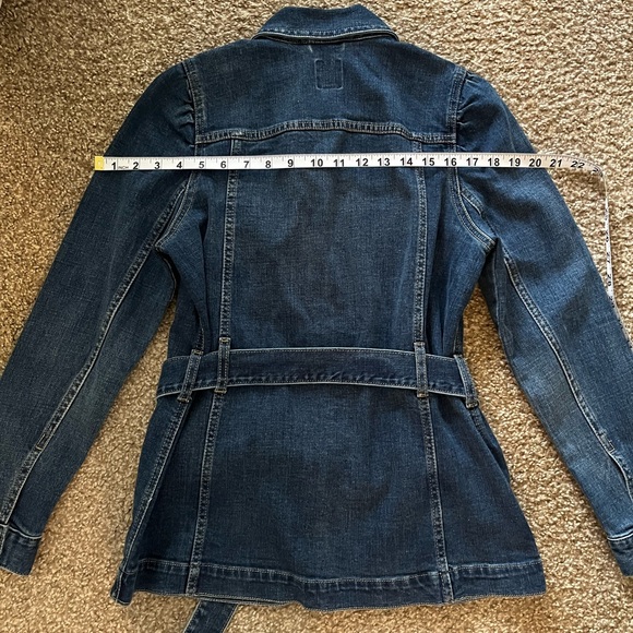 GAP Women's Dark Blue Belted Denim Jacket - Picture 9 of 10